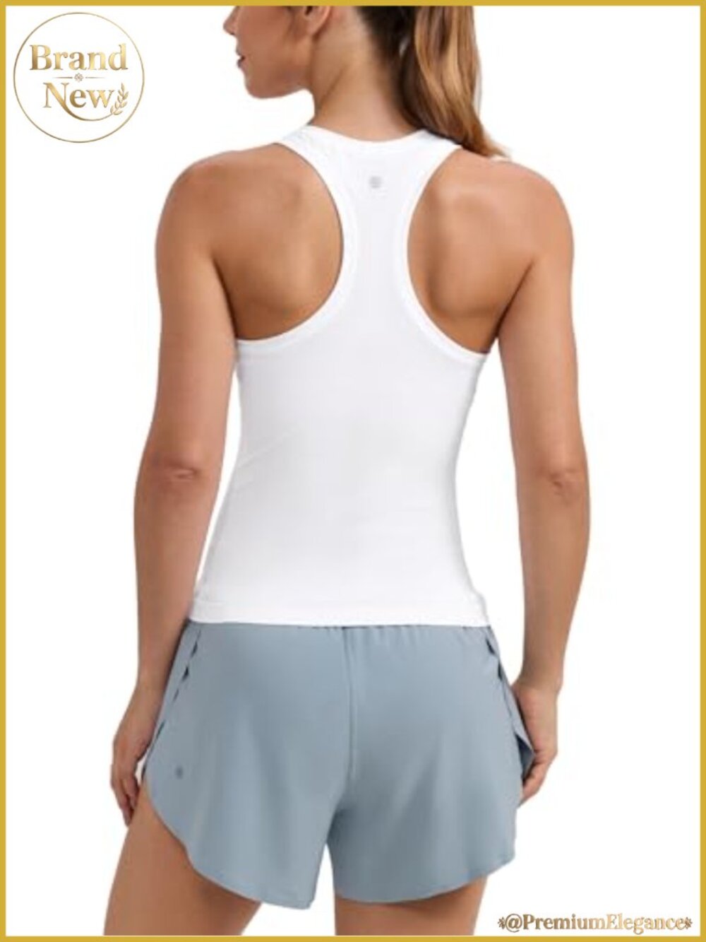Seamless Racerback Tank Waist Length Slim Fit Running Training
